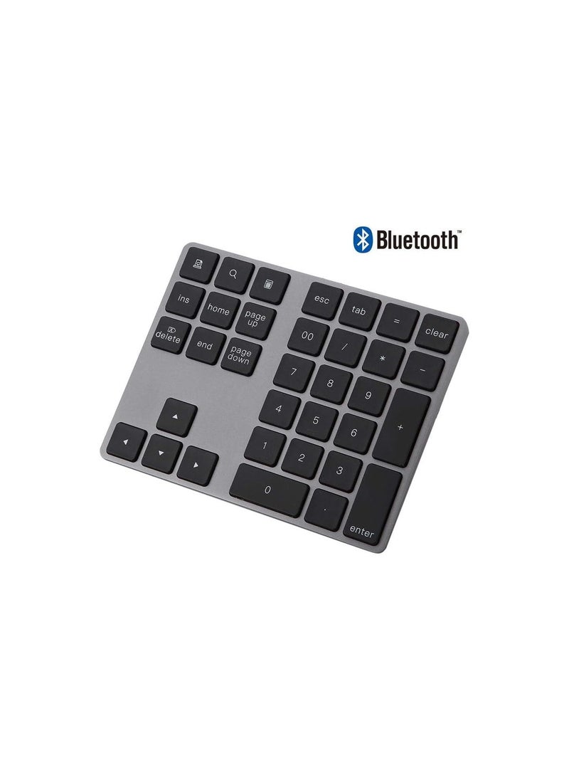 GGOOT 34 Keys Digital Wireless Bluetooth Numeric Keypad Portable Number Pad Keyboard USB Charge for OS X/Mac/Laptop/PC, Compatible with Windows, iOS, Android System  - Image 1