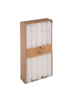 atmosphera 10-Piece Fragrance-Free Dinner Stick Candle Set White 74 g 145070  - Image 1