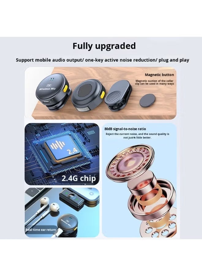 ELTRAZONE Magnetic Wireless Lavalier Microphone with Charging Case, Dual Clip-On Mini Mics for iPhone & Android - Image 2