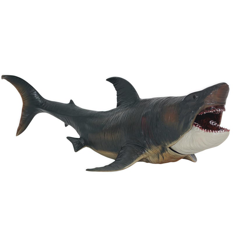 Higherbros Megatooth Shark Toys with Openable Jaws The Megalodon 11 Ocean World Realistic Marine Animal Creature Action Figure Great for Bath Toy Beach Toys Birthday Gifts Cake Topper - Image 3