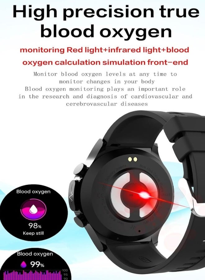 AROAQ Glucose Monitoring Smart Watch with ECG, Bluetooth Call, Heart Rate, SpO2, BP & Sleep Tracker – 24 Sports Modes, Waterproof Fitness Watch for Men & Women , Black - Image 5