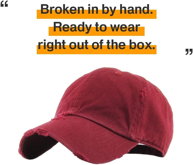 KBETHOS Vintage Washed Distressed Cotton Dad Hat Baseball Cap Adjustable Polo Trucker Unisex Style Headwear - Image 4