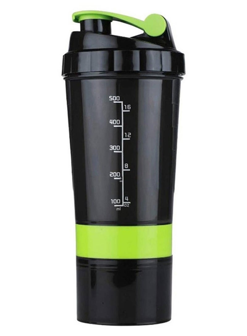 سبايدر بوتل زجاجة خفق البروتين مع عبوة تخزين من 3 طبقات مزودة بتقنية إمكانية اللف والقفل - Image 1