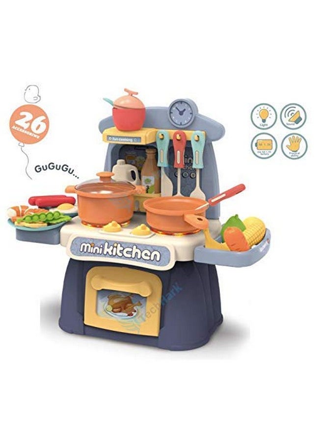 Techhark TechHark Techhark Little Chef Kids Kitchen Play Set With Cooking Kitchen Set Play Toy (Black Mini K-Set)  - Image 2
