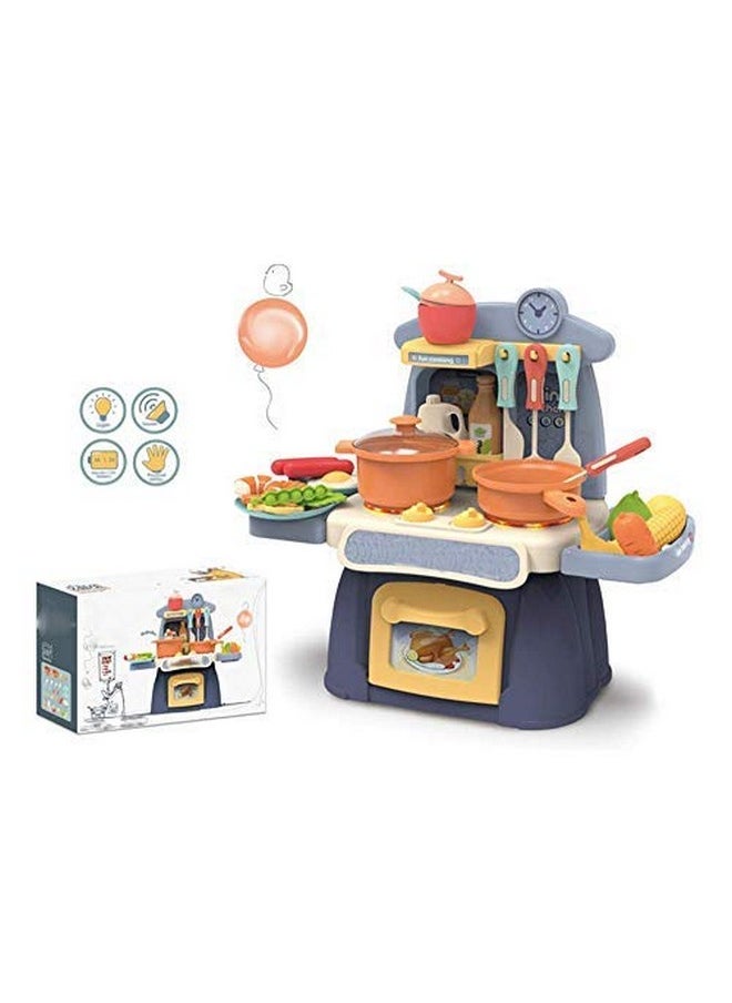 Techhark TechHark Techhark Little Chef Kids Kitchen Play Set With Cooking Kitchen Set Play Toy (Black Mini K-Set)  - Image 1
