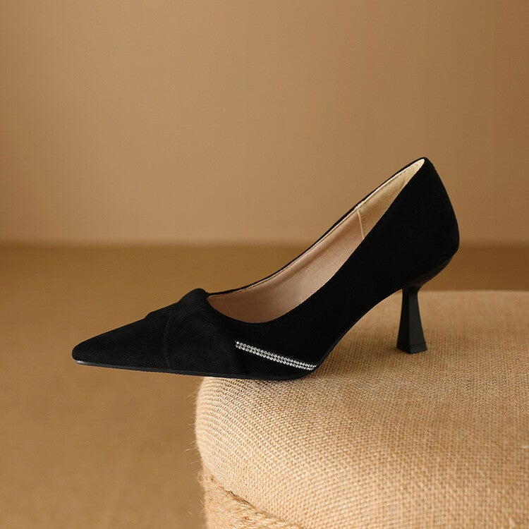 Suede Pointed High Heels Plus Size Women'S Shoes Single Shoes Supply Delivery - Image 4