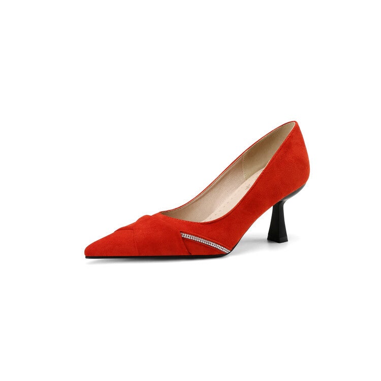 Suede Pointed High Heels Plus Size Women'S Shoes Single Shoes Supply Delivery - Image 5