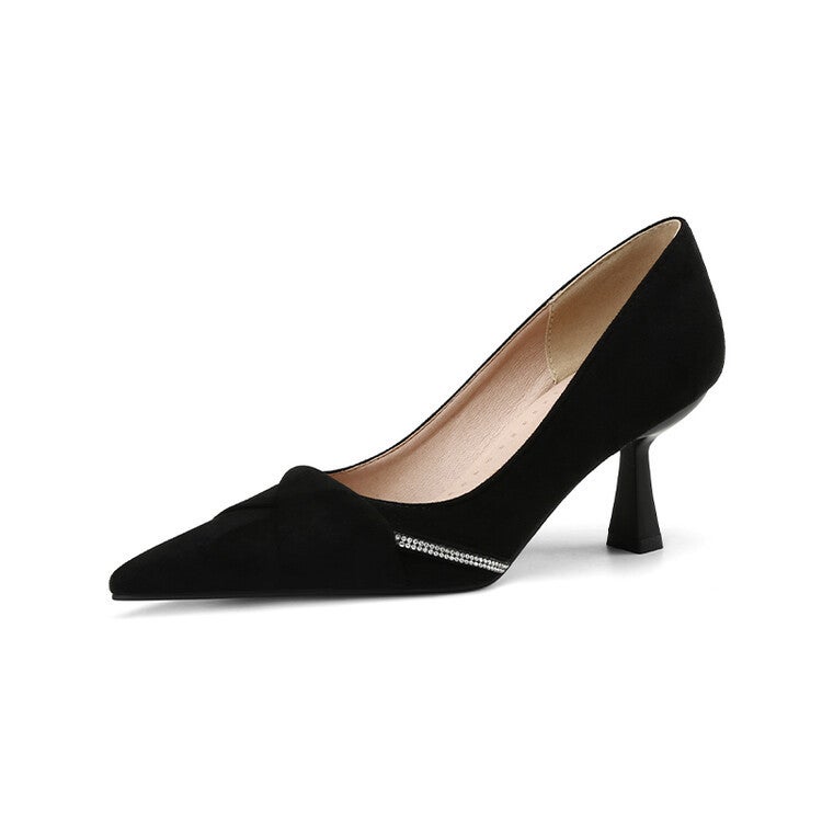 Suede Pointed High Heels Plus Size Women'S Shoes Single Shoes Supply Delivery - Image 1