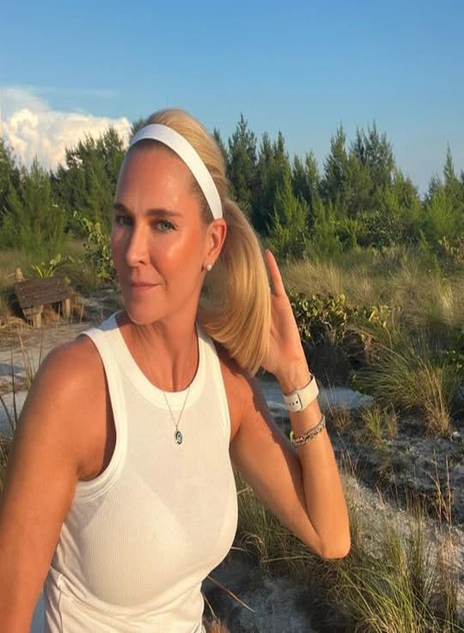 Sweaty Bands Womens Girls Headband for a Busy Lifestyle - No-Slip Grip, Velvet-Lined Workout Hairband - Wicked White 1-Inch - Image 2