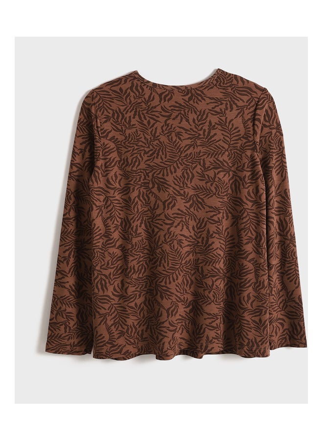 LC WAIKIKI Crew Neck Patterned Long Sleeve Women's T-Shirt - Image 2