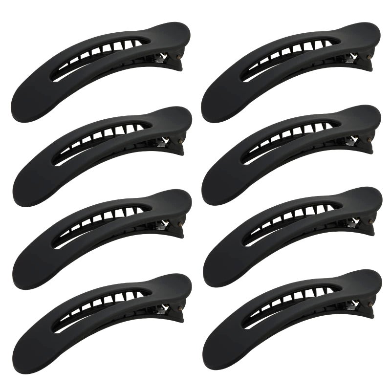 ACO-UINT Black Hair Clips Set - 8 Large Alligator Claw Clips for Styling, Sectioning, and Snap Barrettes for Women - Image 1