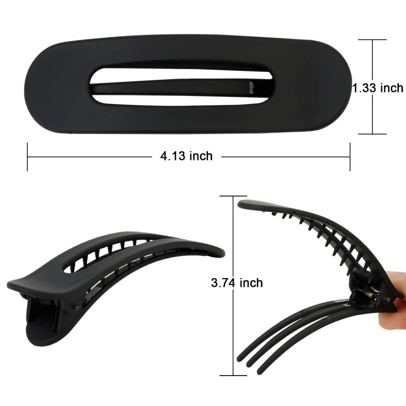 ACO-UINT Black Hair Clips Set - 8 Large Alligator Claw Clips for Styling, Sectioning, and Snap Barrettes for Women - Image 2