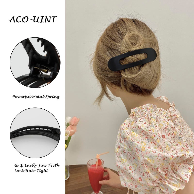 ACO-UINT Black Hair Clips Set - 8 Large Alligator Claw Clips for Styling, Sectioning, and Snap Barrettes for Women - Image 3