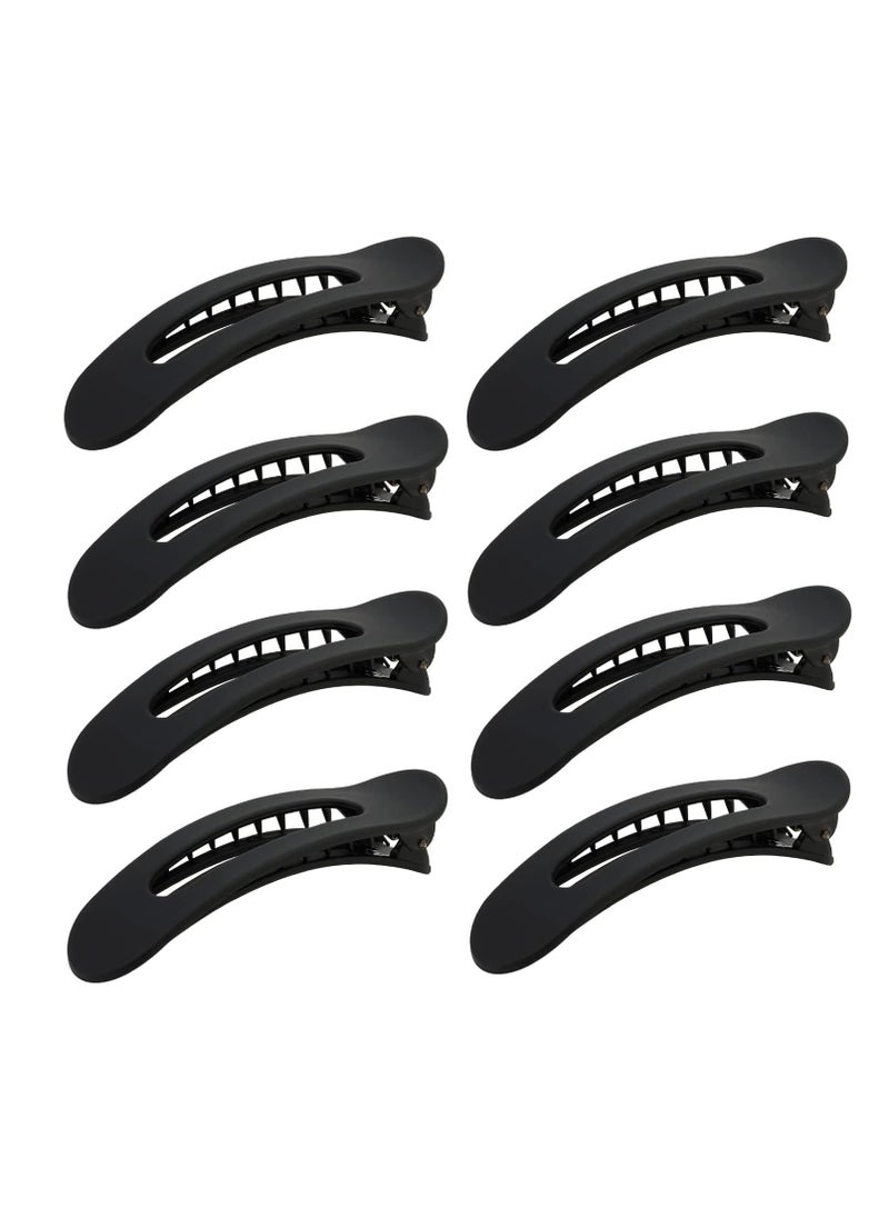 ACO-UINT - Black Hair Clips Set - 8 Large Alligator Claw Clips for Styling, Sectioning, and Snap Barrettes for Women - Image 1