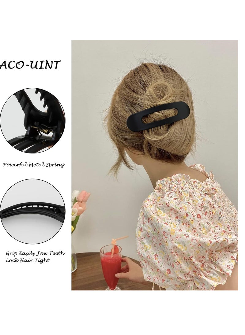 ACO-UINT - Black Hair Clips Set - 8 Large Alligator Claw Clips for Styling, Sectioning, and Snap Barrettes for Women - Image 1
