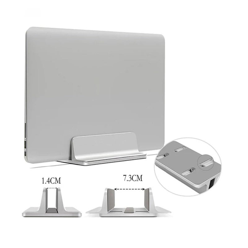 Silver Adjustable Portable Laptop Stand Vertical Base Aluminum - Image 4