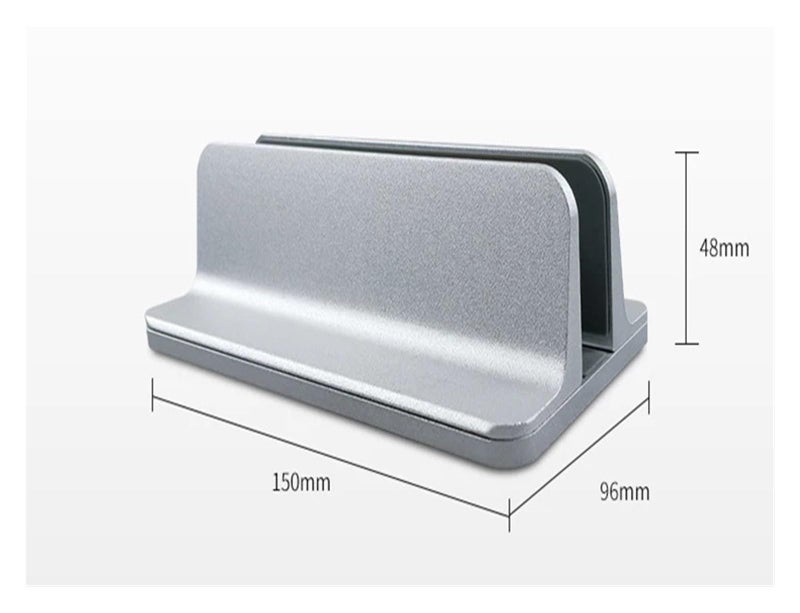 Silver Adjustable Portable Laptop Stand Vertical Base Aluminum - Image 5