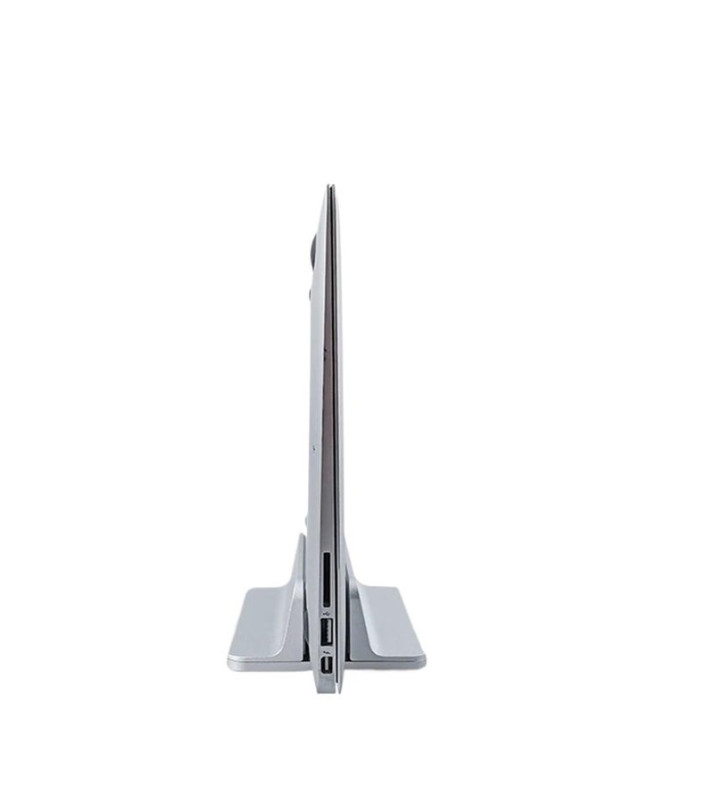 Silver Adjustable Portable Laptop Stand Vertical Base Aluminum - Image 3