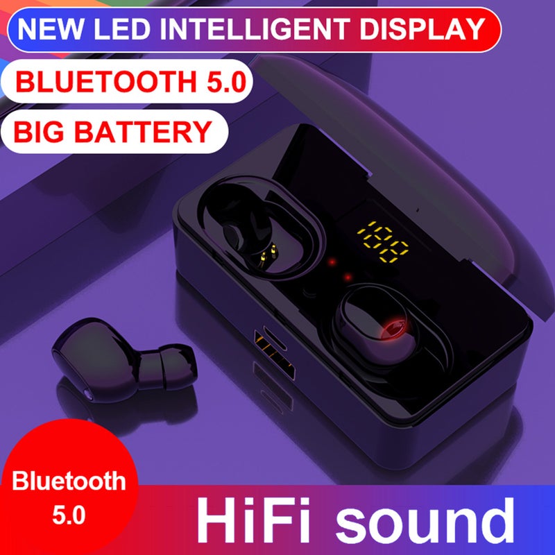 Sports TWS Bluetooth In-Ear Headphones Black - Image 1