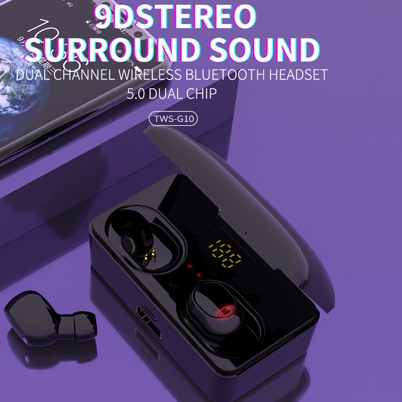 Sports TWS Bluetooth In-Ear Headphones Black - Image 2