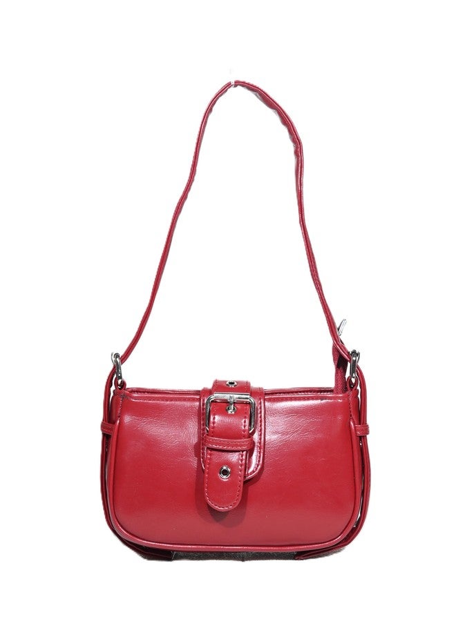 Donicy Glossy Vintage Sling, Soft Box Sling, Buckle Women Bag, Mini Ladies Bag - Image 4