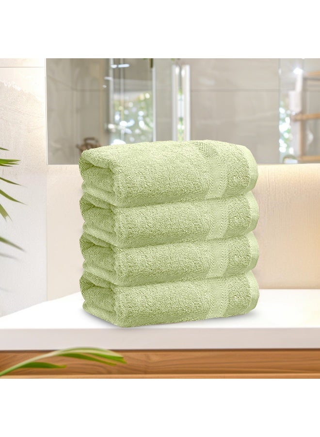 Rest Hand Towel Set Of 4 Mint Green Cotton Hand Towel 50X100Cm , 20X39 Inch Soft Lightweight Quick Drying Salon Towel For Styling Spa Household Bedroom Gym With Maximum Absorbency  - Image 1