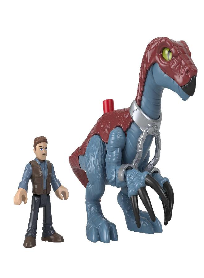 Jurassic World Toys Imaginext Jurassic World Dominion Therizinosaurus Dinosaur & Owen Toys - Image 4
