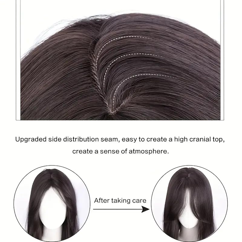 ASSU 26-Inch Long Straight Synthetic Wig with Bangs – 150% Density, Heat-Resistant Fiber, Comfortable Rose Net Cap, Elegant Style for Fashion, Cosplay & Special Occasions (Black) - Image 3