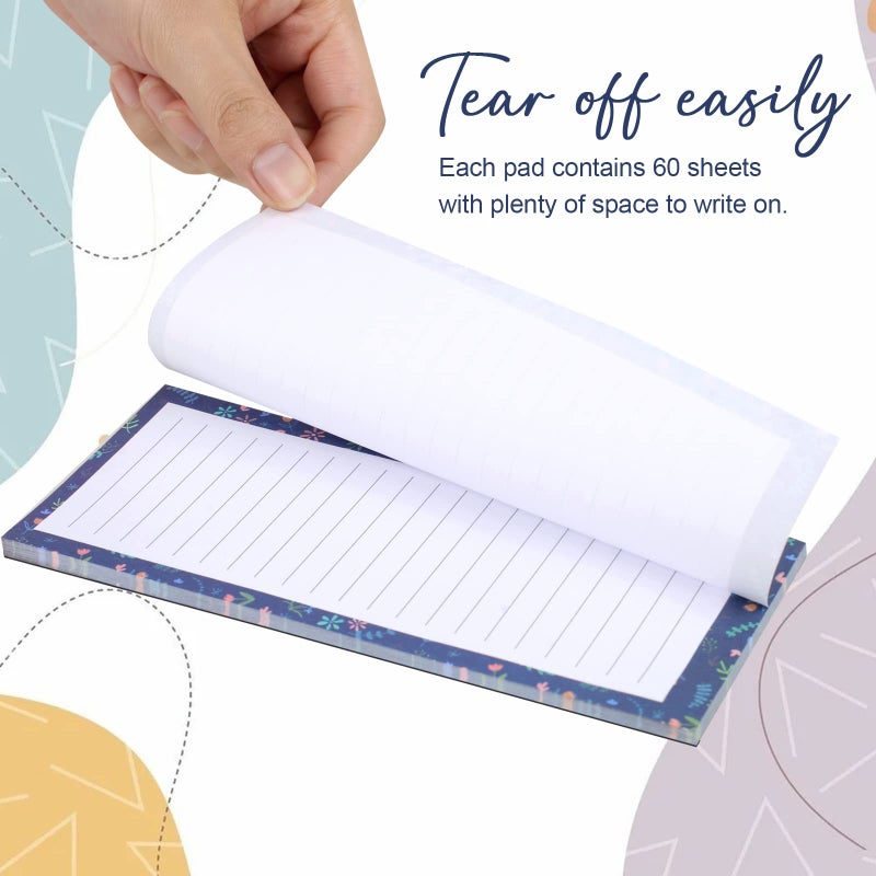 Joyberg Magnetic Notepads for Refrigerator - Flower Design, 50 Sheets Per Pad, 4 Pack Memo Pads for Grocery Lists and To-Dos - Image 4