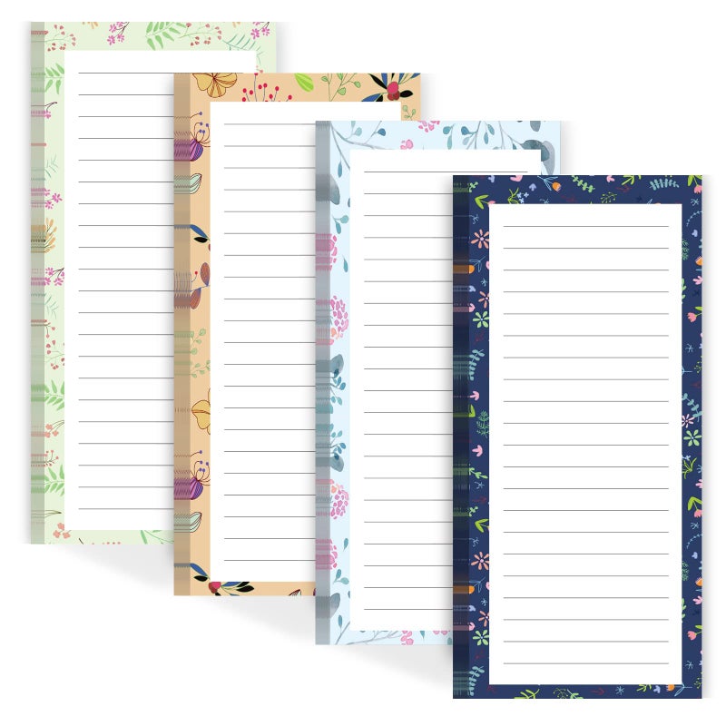 Joyberg Magnetic Notepads for Refrigerator - Flower Design, 50 Sheets Per Pad, 4 Pack Memo Pads for Grocery Lists and To-Dos - Image 1