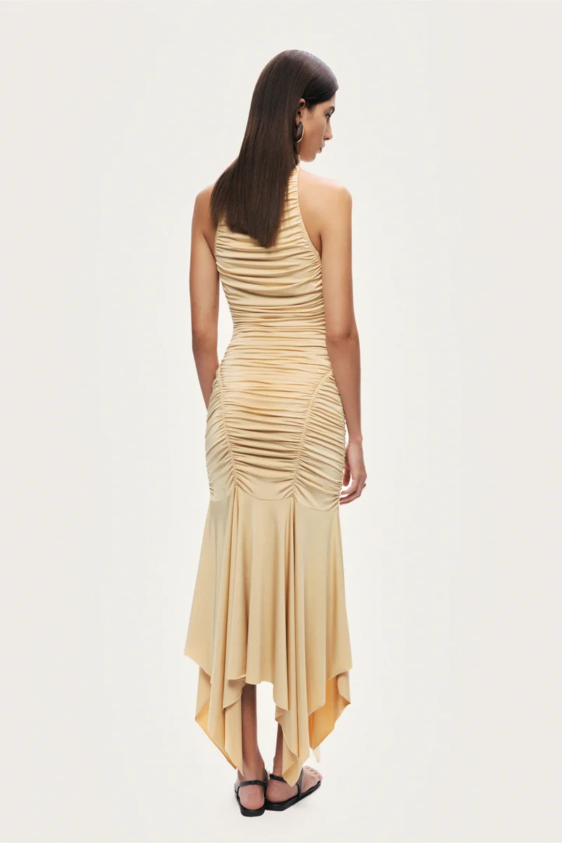 Nocturne  Ruched Halter Midi Dress for Women | Best Price UAE