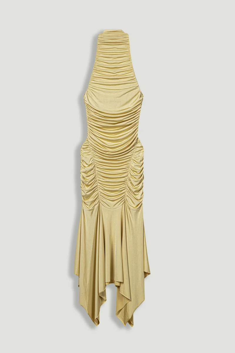 Nocturne  Ruched Halter Midi Dress for Women | Best Price UAE