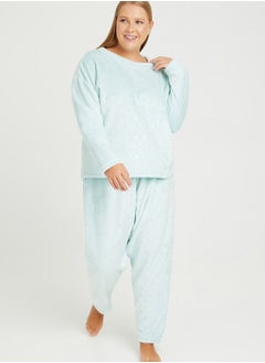 Crew Neck Printed Top & Pyjama Set