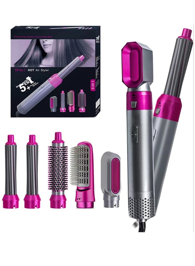5 in 1 Hot Air Styler Electric Blow Dryer Comb Curling Wand Detachable Negative Ion Straightener Hair Brush - Image 3