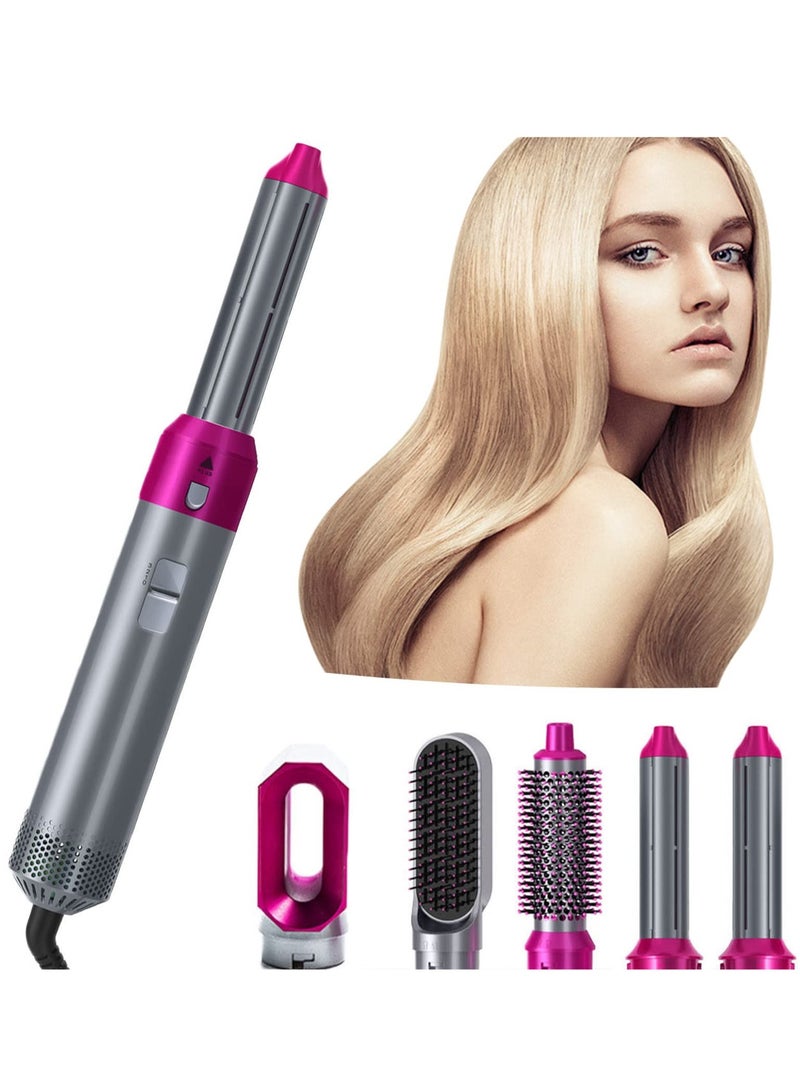 5 in 1 Hot Air Styler Electric Blow Dryer Comb Curling Wand Detachable Negative Ion Straightener Hair Brush - Image 2