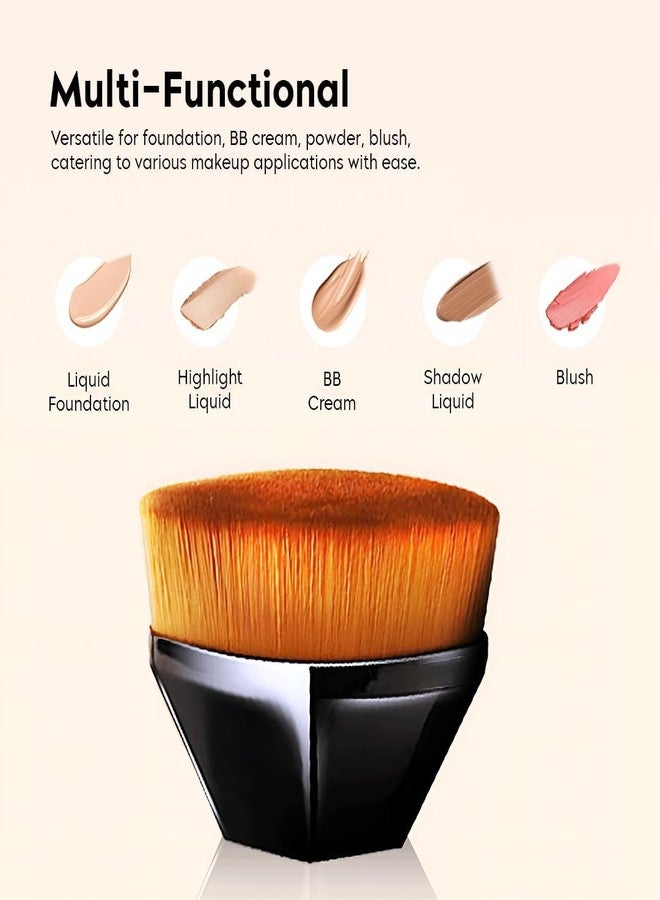 BEYOND BASIC Foundation Makeup Brush, Kabuki Hexagon Face Blush Liquid Powder Foundation Brush for Blending Liquid, Cream or Flawless Powder Cosmetics (Multicolor) - Image 5