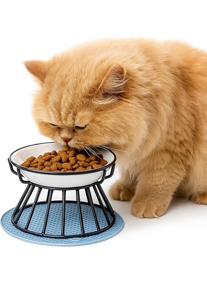 general Cat Food Bow Whisker-Friendly Ceramic Elevated Anti-Vomit Raised Bow for Cats Dogs Food  Water Dish for Cervical Vertebra Protection - Image 1
