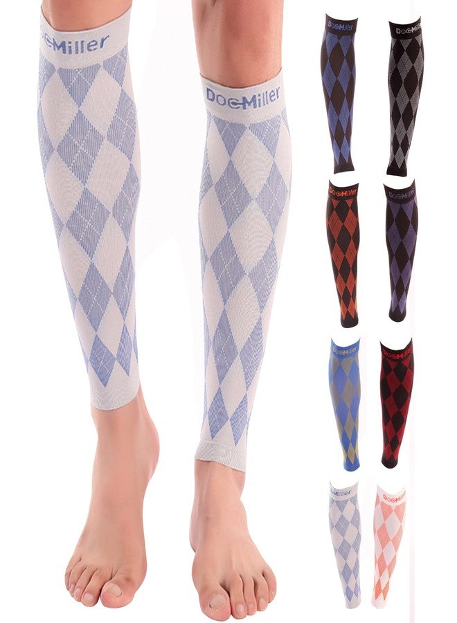 Doc Miller Calf Compression Sleeve 20-30 mmHg - Footless Socks for Circulation, Calf Support, Leg Pain Relief, Shin Splints & Varicose Veins, Men & Women, Running, Nurses, Travel (Argyle, 1 Pair) - Image 1