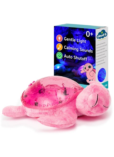 Cloud b Ocean Projector Nightlight with White Noise Soothing Sounds | Adjustable Settings and Auto-Shutoff | Tranquil Turtle - Pink
