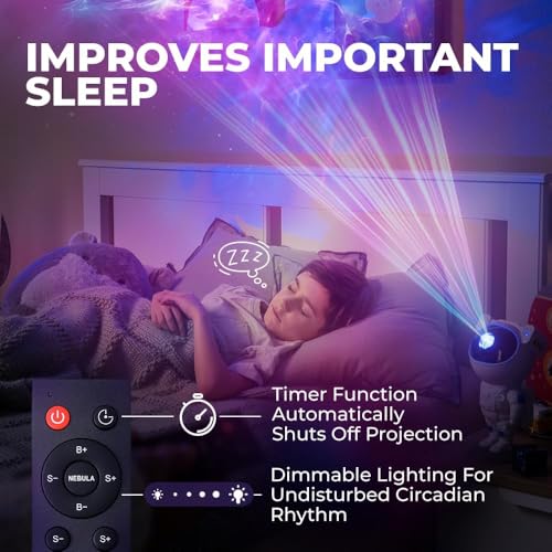 Desidiya Galaxy Projector Night Light & Solar System LED Crystal Ball Space Lamp for Kids’ Bedroom, House Party Decor, Adjustable Magnetic White Astronaut Head Light for Decoration (Combo) - Image 3