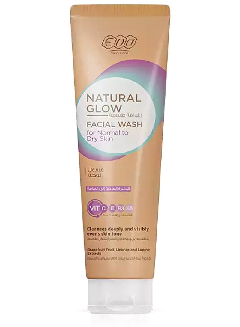 إيفا إيڤا سكين كير غسول الوجه التوهج الطبيعي للبشرة العادية إلى الجافة 100 مل