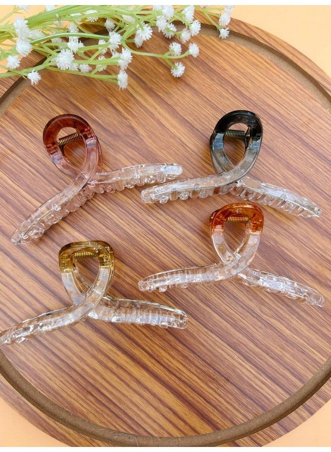 Radhya Accessories 4 pcs Bofeini Hair Claws for Women Hair clutchers clawclips for Girls Plastic hair Clips, Hair Accessories for Women Girls Gift (Set 2) - Image 3