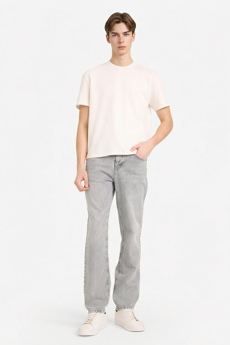 DeFacto Grey Man Straight Fit Jeans Casual - Image 1