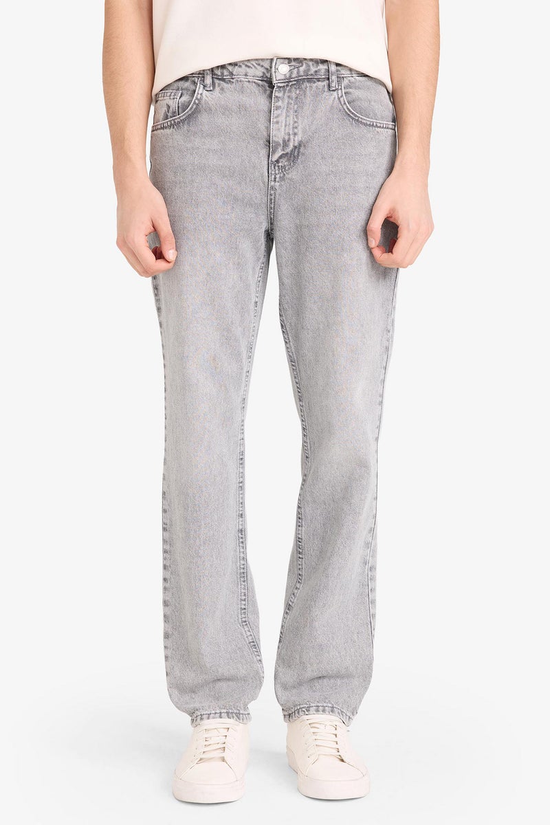 DeFacto Grey Man Straight Fit Jeans Casual - Image 3