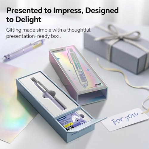 WRITECH Retractable Fountain Pen Set Fine Nib Black Ink Premium Gift Box Includes 10 Cartridges Perfect for Graduation Anniversaries Birthdays - Image 3