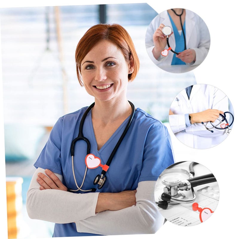 White Stethoscope Name Tags 6 Pack Clip On ID Tags For Easy Tube Identification - Image 3