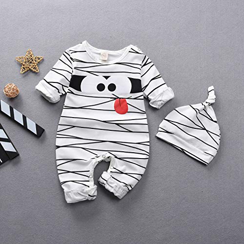 Aalizzwell Toddler Baby Halloween Romper Pants Set for Kids Funny (Mummy Romper, 0-3 Months) - Image 2