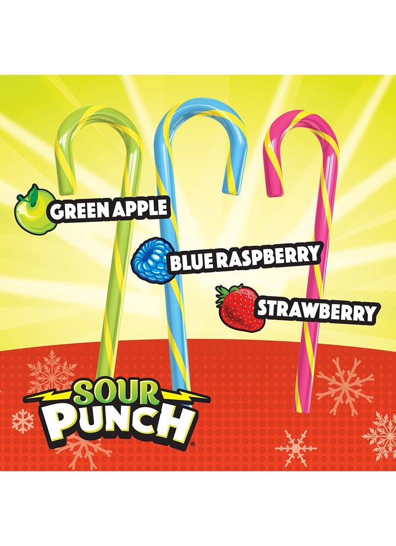 Spangler Sour Punch Assorted 3 Flavor Candy Canes 150g (12 Pcs) - Image 2