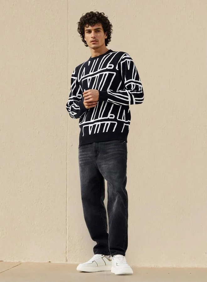 Splash FAV Men Crew Neck Printed Sweater