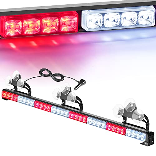 Nilight Traffic Advisor Emergency Strobe Light Bar 35Inch 32LED 21 Flash Patterns Directional Safety Warning Lights with Cigar Lighter on Trucks Police Cars Construction Vehicles - Image 1